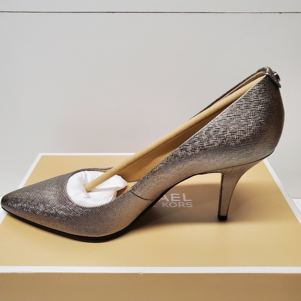 MK Flex Mid Pump Gunmetal Metalic Leather heels 👠